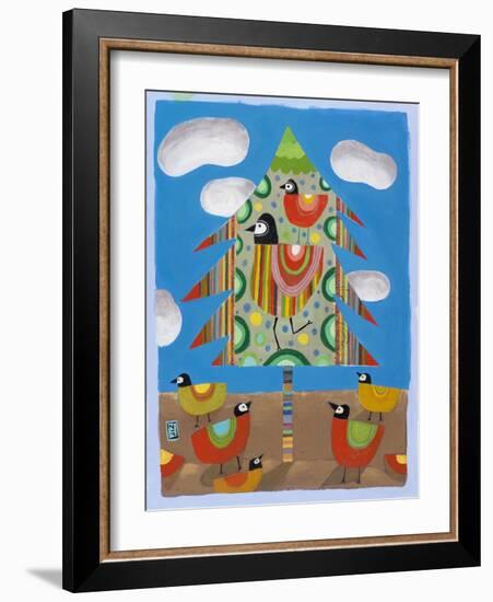 Christmas Tree and Birds-Nathaniel Mather-Framed Giclee Print