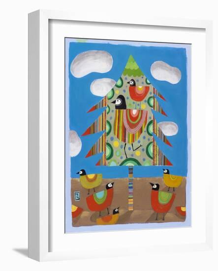 Christmas Tree and Birds-Nathaniel Mather-Framed Giclee Print