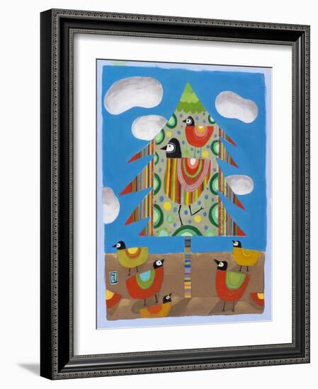 Christmas Tree and Birds-Nathaniel Mather-Framed Giclee Print