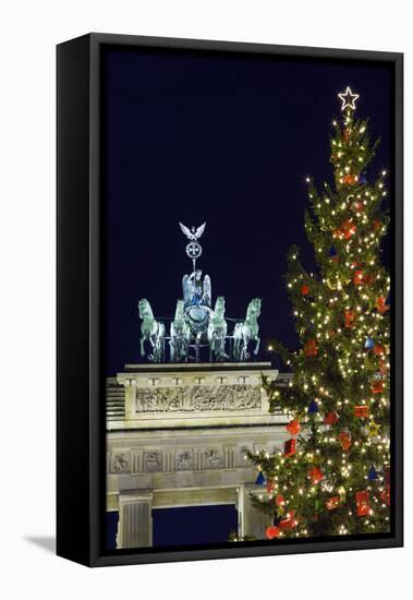 Christmas Tree and Brandenburg Gate-Jon Hicks-Framed Premier Image Canvas