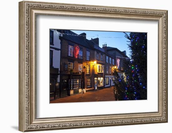 Christmas Tree and Market Place at Dusk-Mark Sunderland-Framed Photographic Print