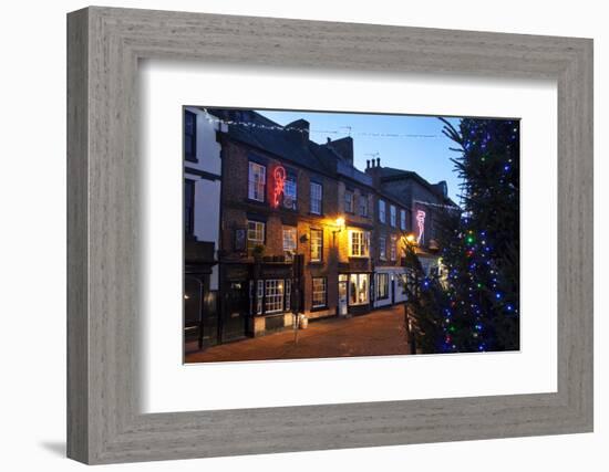 Christmas Tree and Market Place at Dusk-Mark Sunderland-Framed Photographic Print