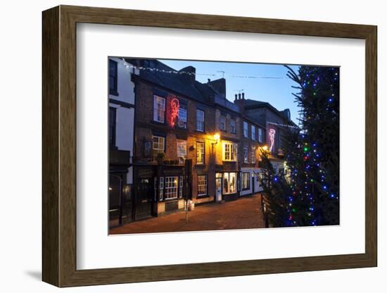 Christmas Tree and Market Place at Dusk-Mark Sunderland-Framed Photographic Print