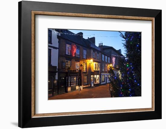 Christmas Tree and Market Place at Dusk-Mark Sunderland-Framed Photographic Print