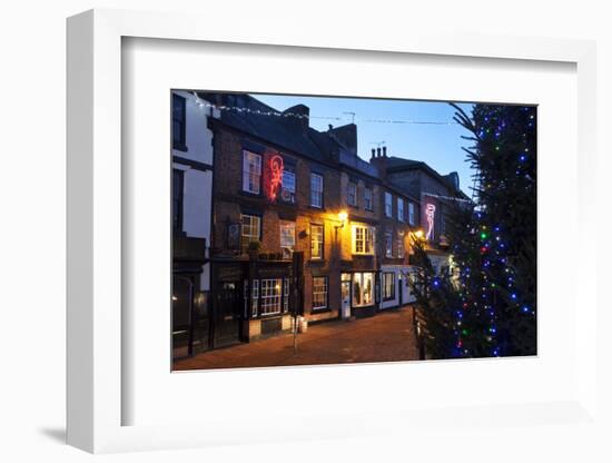 Christmas Tree and Market Place at Dusk-Mark Sunderland-Framed Photographic Print