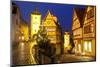 Christmas Tree at the Plonlein, Rothenburg Ob Der Tauber, Bavaria, Germany, Europe-Miles Ertman-Mounted Photographic Print