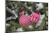 Christmas tree balls in the snow, decoration, still life-Andrea Haase-Mounted Photographic Print