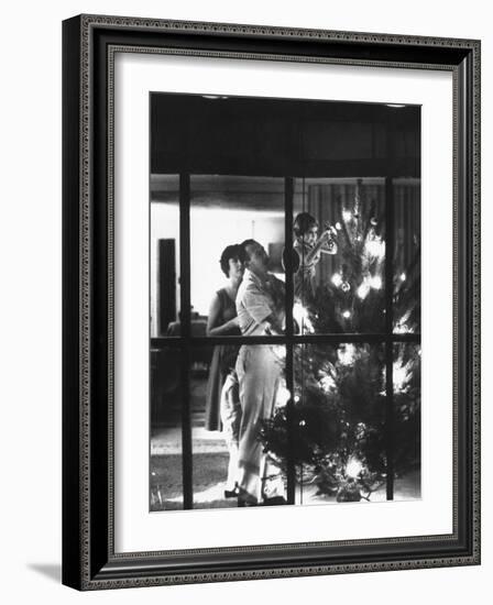 Christmas Tree Being Decorated by a Family Stationed at Guantanamo Naval Base-John Dominis-Framed Photographic Print