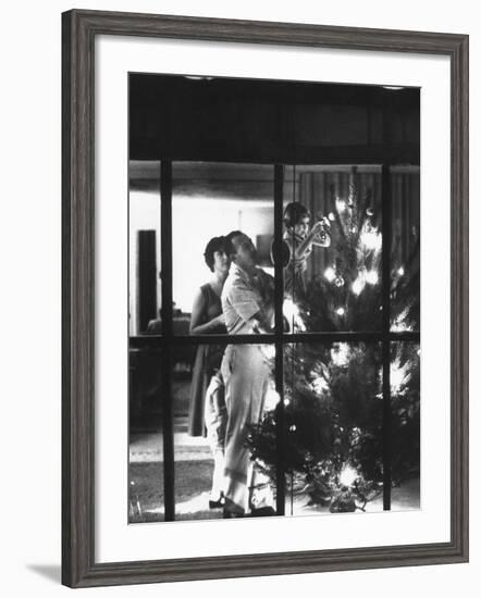 Christmas Tree Being Decorated by a Family Stationed at Guantanamo Naval Base-John Dominis-Framed Photographic Print