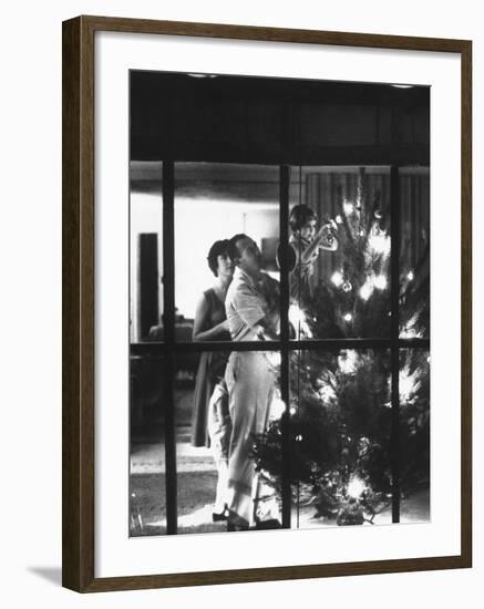 Christmas Tree Being Decorated by a Family Stationed at Guantanamo Naval Base-John Dominis-Framed Photographic Print