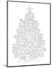 Christmas Tree Design Coloring Art-null-Mounted Coloring Poster