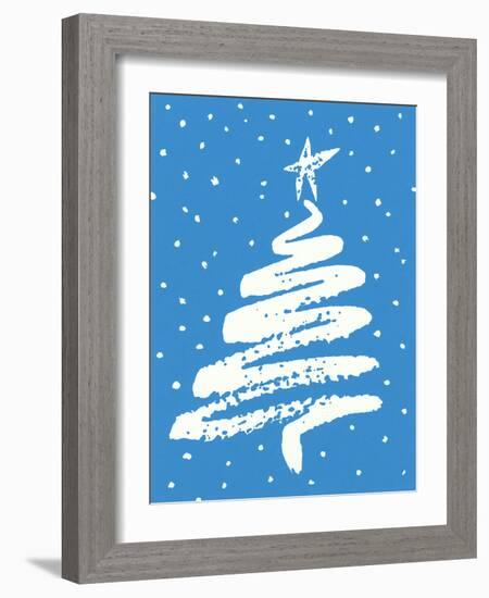 Christmas Tree in Blue-Crockett Collection-Framed Giclee Print