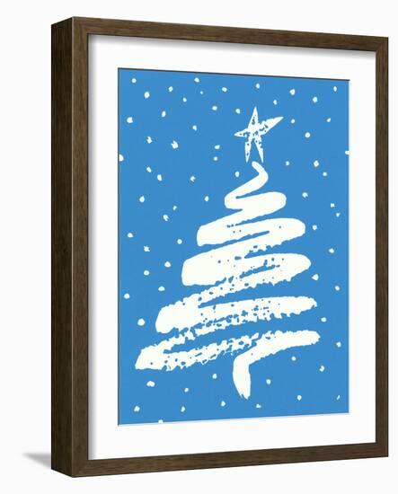 Christmas Tree in Blue-Crockett Collection-Framed Giclee Print