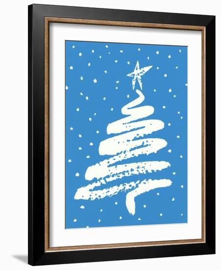 Christmas Tree in Blue-Crockett Collection-Framed Giclee Print