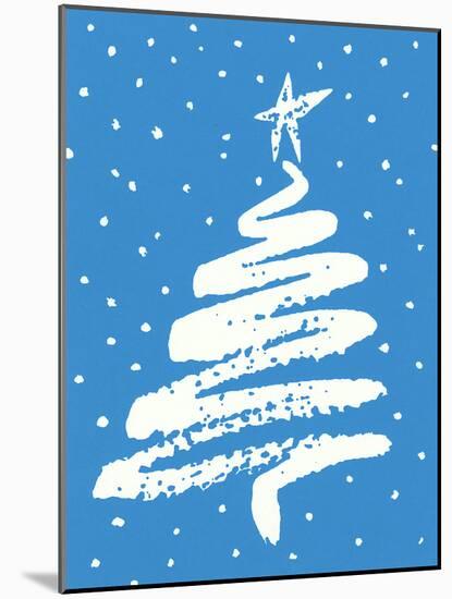 Christmas Tree in Blue-Crockett Collection-Mounted Giclee Print