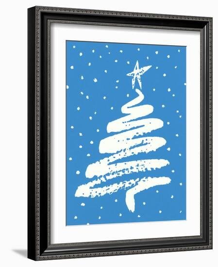 Christmas Tree in Blue-Crockett Collection-Framed Giclee Print