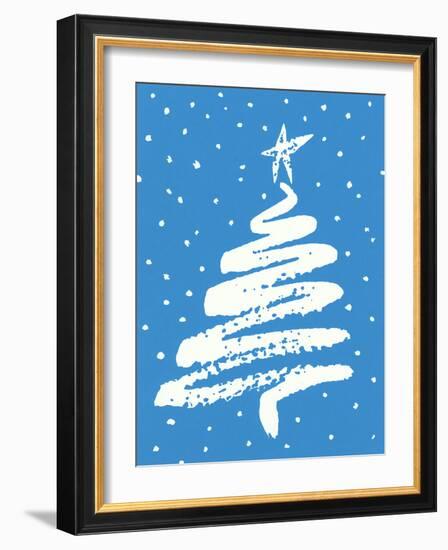 Christmas Tree in Blue-Crockett Collection-Framed Giclee Print