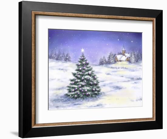 Christmas Tree in Snow-MAKIKO-Framed Giclee Print