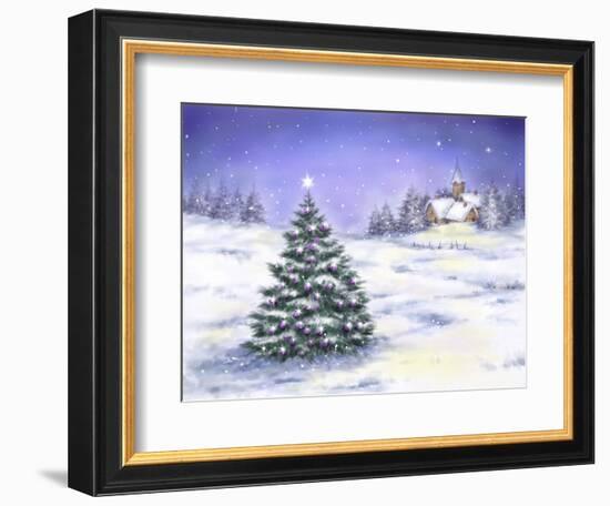 Christmas Tree in Snow-MAKIKO-Framed Giclee Print