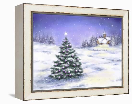 Christmas Tree in Snow-MAKIKO-Framed Premier Image Canvas