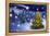 Christmas Tree in Snowy Night-Smileus-Framed Premier Image Canvas