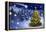 Christmas Tree in Snowy Night-Smileus-Framed Premier Image Canvas