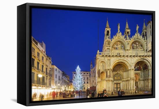 Christmas Tree in St. Marks Square, San Marco, Venice, UNESCO World Heritage Site, Veneto, Italy-Christian Kober-Framed Premier Image Canvas