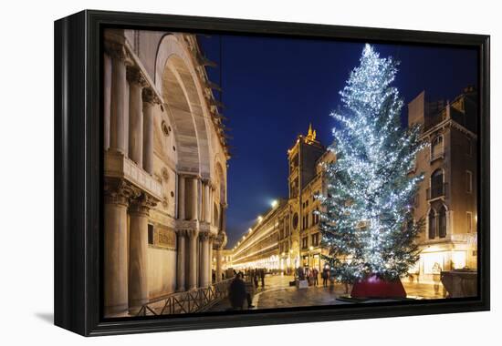 Christmas Tree in St. Marks Square, San Marco, Venice, UNESCO World Heritage Site, Veneto, Italy-Christian Kober-Framed Premier Image Canvas