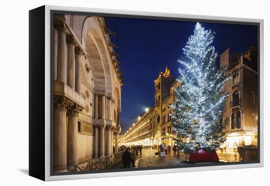 Christmas Tree in St. Marks Square, San Marco, Venice, UNESCO World Heritage Site, Veneto, Italy-Christian Kober-Framed Premier Image Canvas