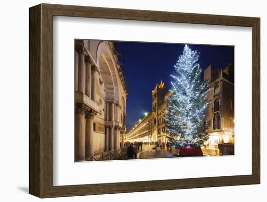 Christmas Tree in St. Marks Square, San Marco, Venice, UNESCO World Heritage Site, Veneto, Italy-Christian Kober-Framed Photographic Print