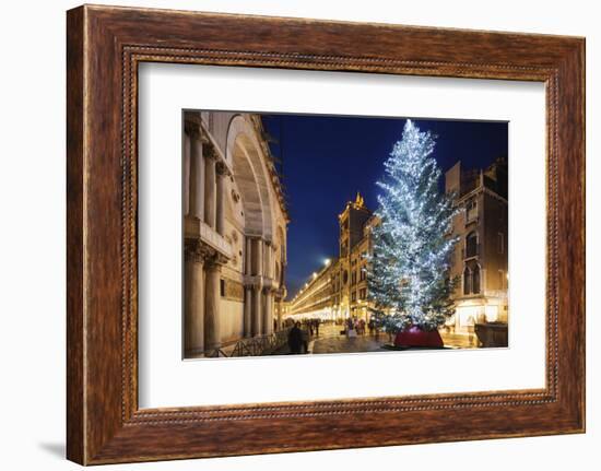 Christmas Tree in St. Marks Square, San Marco, Venice, UNESCO World Heritage Site, Veneto, Italy-Christian Kober-Framed Photographic Print