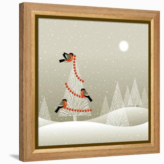 Christmas Tree in Winter Forest-Oleg Iatsun-Framed Stretched Canvas