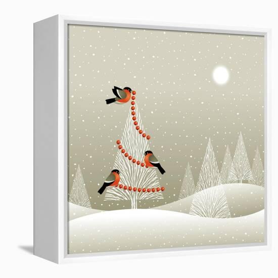 Christmas Tree in Winter Forest-Oleg Iatsun-Framed Stretched Canvas