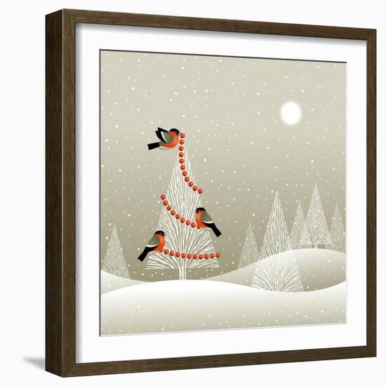 Christmas Tree in Winter Forest-Oleg Iatsun-Framed Art Print