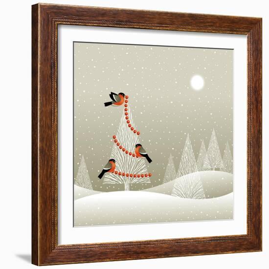 Christmas Tree in Winter Forest-Oleg Iatsun-Framed Art Print