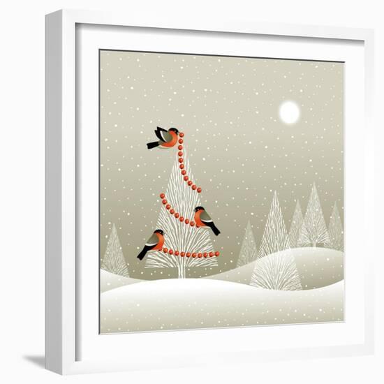 Christmas Tree in Winter Forest-Oleg Iatsun-Framed Art Print