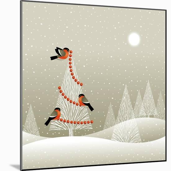 Christmas Tree in Winter Forest-Oleg Iatsun-Mounted Art Print