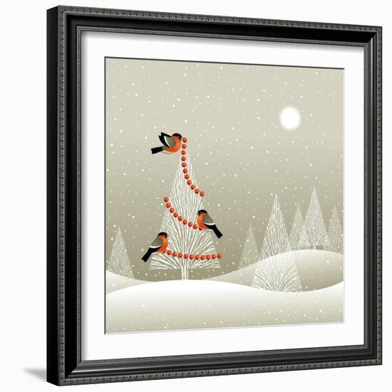 Christmas Tree in Winter Forest-Oleg Iatsun-Framed Art Print