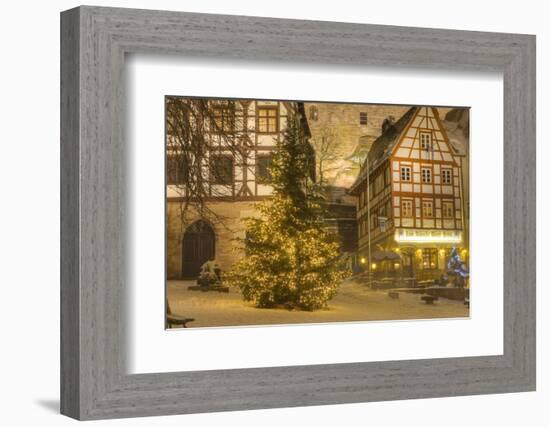 Christmas Tree Lit Up at Night in the Historic Center of Nuremberg, Germany, Europe-Miles Ertman-Framed Photographic Print