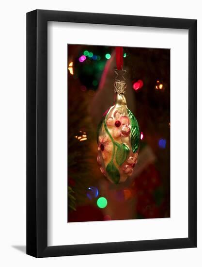Christmas tree ornaments. Vintage glass decoration.-Savanah Stewart-Framed Photographic Print