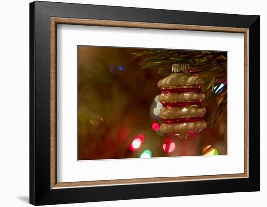 Christmas tree ornaments. Vintage glass ornament.-Savanah Stewart-Framed Photographic Print