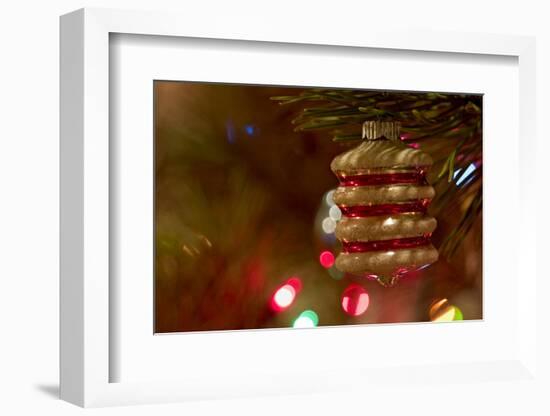 Christmas tree ornaments. Vintage glass ornament.-Savanah Stewart-Framed Photographic Print