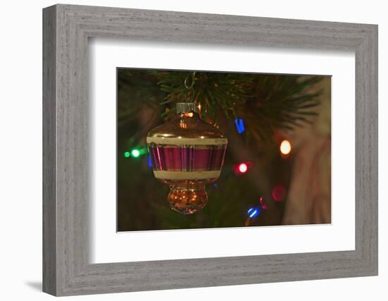 Christmas tree ornaments. Vintage glass ornament.-Savanah Stewart-Framed Photographic Print