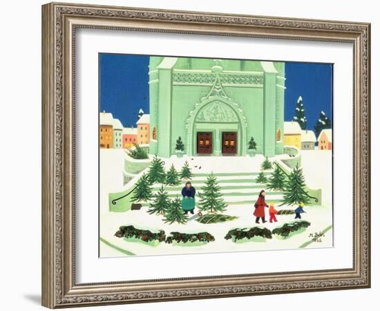 Christmas Tree Selling, 1988-Magdolna Ban-Framed Giclee Print