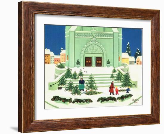 Christmas Tree Selling, 1988-Magdolna Ban-Framed Giclee Print