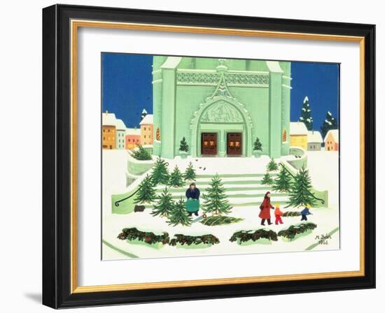 Christmas Tree Selling, 1988-Magdolna Ban-Framed Giclee Print