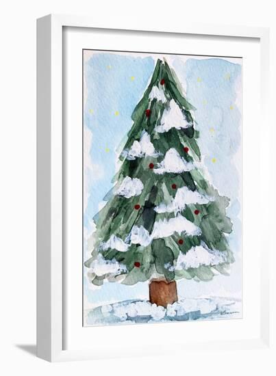 Christmas Tree Watercolor 2-Victoria Brown-Framed Art Print