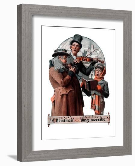 "Christmas Trio" or "Sing Merrille", December 8,1923-Norman Rockwell-Framed Giclee Print