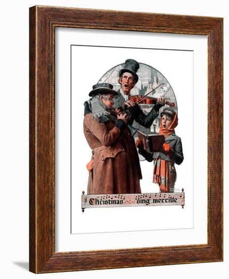 "Christmas Trio" or "Sing Merrille", December 8,1923-Norman Rockwell-Framed Giclee Print