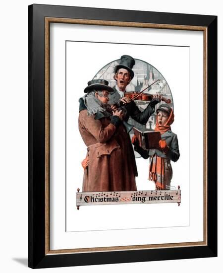 "Christmas Trio" or "Sing Merrille", December 8,1923-Norman Rockwell-Framed Giclee Print